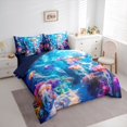 thumbnail image 2 of Feelyou Colorful Jellyfish Bedding Comforter Set for Kids, Ocean Coral Animal King Bedding Sets, Blue, Blue Reversible, 7 Pieces, 2 of 7