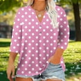 thumbnail image 2 of fatyb Plus Size Tops for Women 3/4 Sleeve Button V Neck Casual Tee Shirts Womens Loose Tunic Blouses, 2 of 5