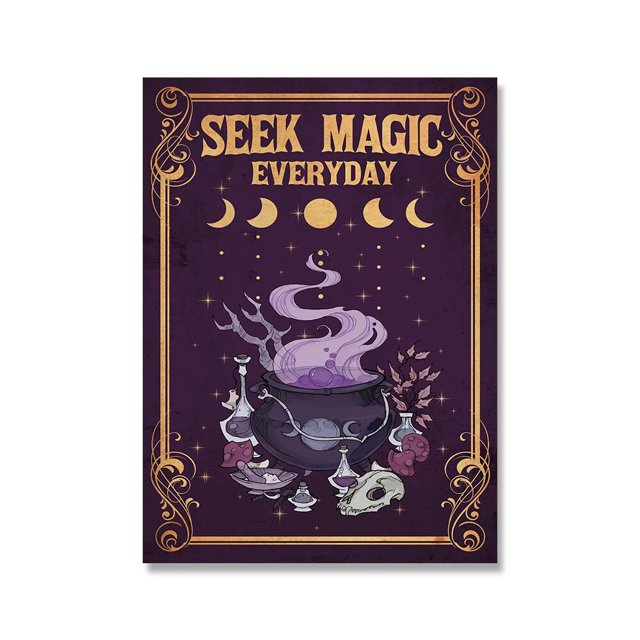 Carteles de Halloween Retro de gato negro de los años 80 en un mundo lleno de princesa Be A Witch, pintura en lienzo, arte de pared Vintage, decoración del hogar para habitación