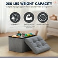 thumbnail image 5 of Ornavo Home 2 Pack Small Storage Ottoman Foldable Collapsible Rectangle Linen Ottoman Foot Rest Stool Seat, for Living Room, Bedroom, Home Office, Dorm - 12 x 16 x 12, Linen Gray, 5 of 7