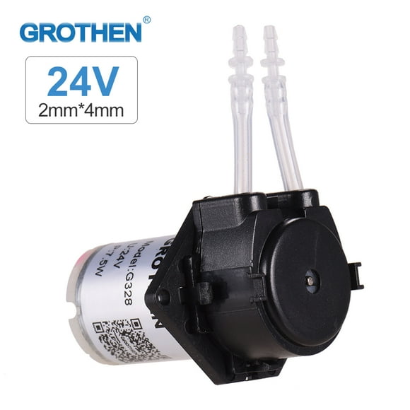 GROTHEN CC 24V Pompe Doseuse Pompe Péristaltique Mini Pompe Liquide Eau Tête De Tube Péristaltique Fonction Auto-Amorçante pour Additifs De Dosage Pour Analyses Chimiques De Laboratoire Aquarium, Styl