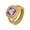 Purple, variant on PAURO Gemstone Rings for Women Purple Green Square CZ Cubic Zirconia Stacking Index Finger Band Vintage Stainless Steel Gold Plated Unique Dainty Jewelry Green Size 8