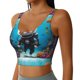 thumbnail image 2 of Balery Underwater Diving Cat Sujetadores deportivos con espalda cruzada para mujer, acolchados, sin costuras, de alto impacto, ideales para yoga, gimnasio, entrenamiento y fitness.-Large, 2 of 8