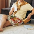 thumbnail image 6 of Rocae Holiday Christmas Stars for Men's Soft Sleep Pajama Shorts, Waistband and Pockets, 6 of 9