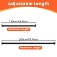 thumbnail image 2 of GARITIN Adjustable Tension Curtain Rod, 43.3-78.7 Inch No Drill Shower Curtain Rod for Window, Bathroom, Closet, Black Tension Rod, 2 of 7