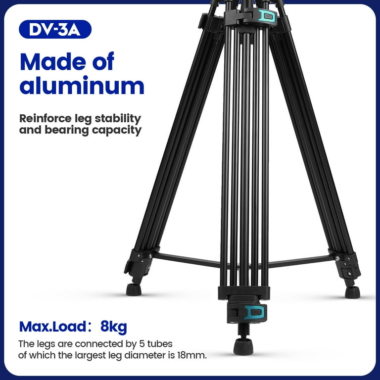 Fotopro DV-3A Aluminum Fluid Head Tripod for Video, 360