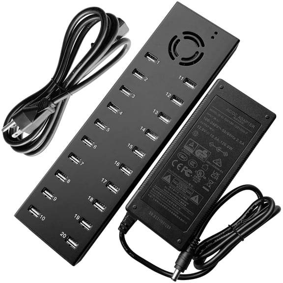 UHPPOTE Industrial USB Hub 20 Port USB2.0 for Smartphone Data Sync