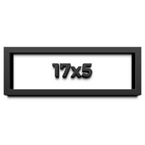 17x5 Shadow Box Frame Black | 1 inches Deep Real Wood Contemporary Shadowbox Display Frame | UV