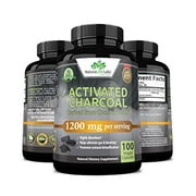 Activated Charcoal Capsules - mg Highly Absorbent Helps Alleviate Gas & Bloating Promotes Natural detoxification Derived from Coconut Shells - per Serving - 100 Vegan Capsules