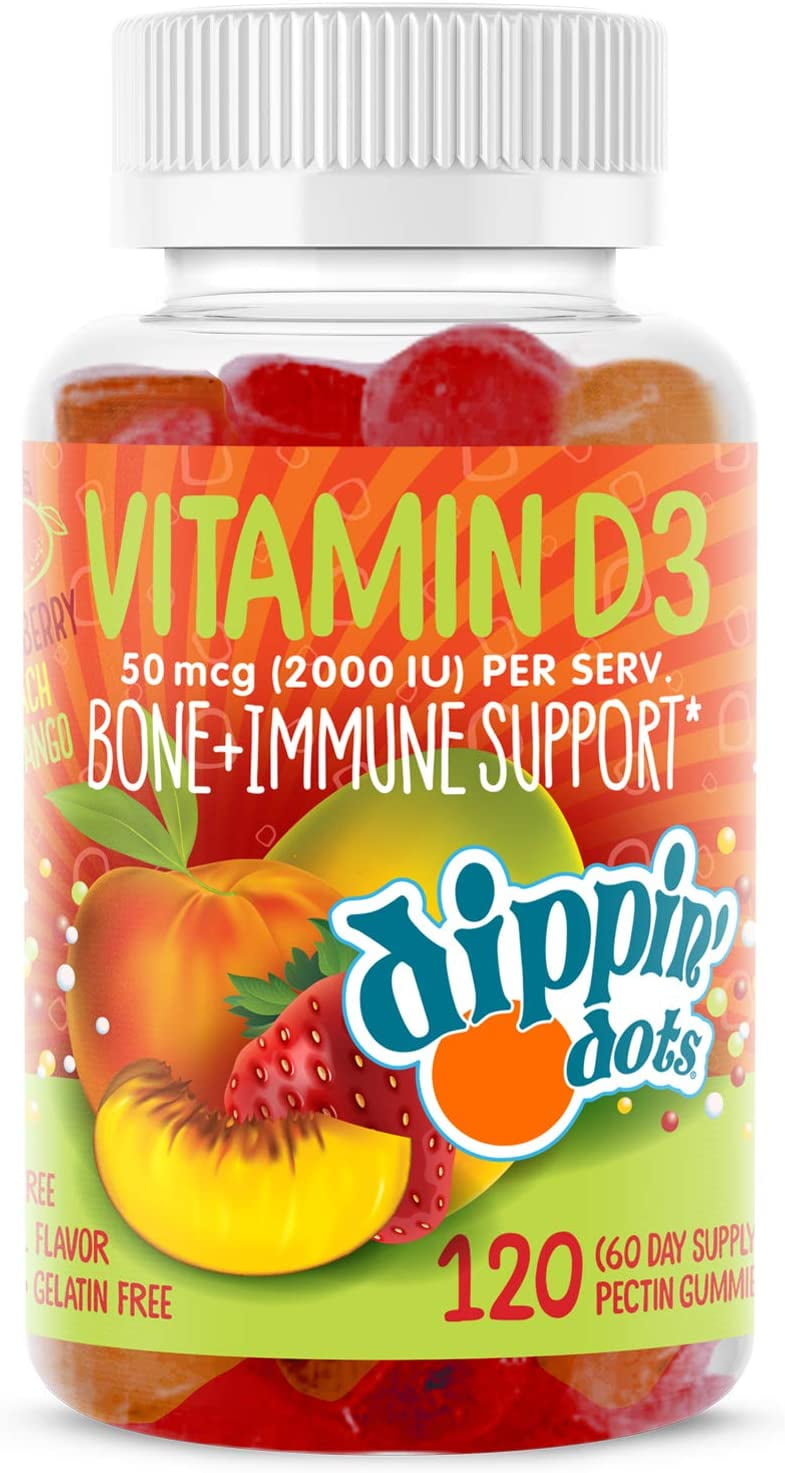 dippin' dots Vitamin D3 Bone & Immune Support Gummies (120 Count
