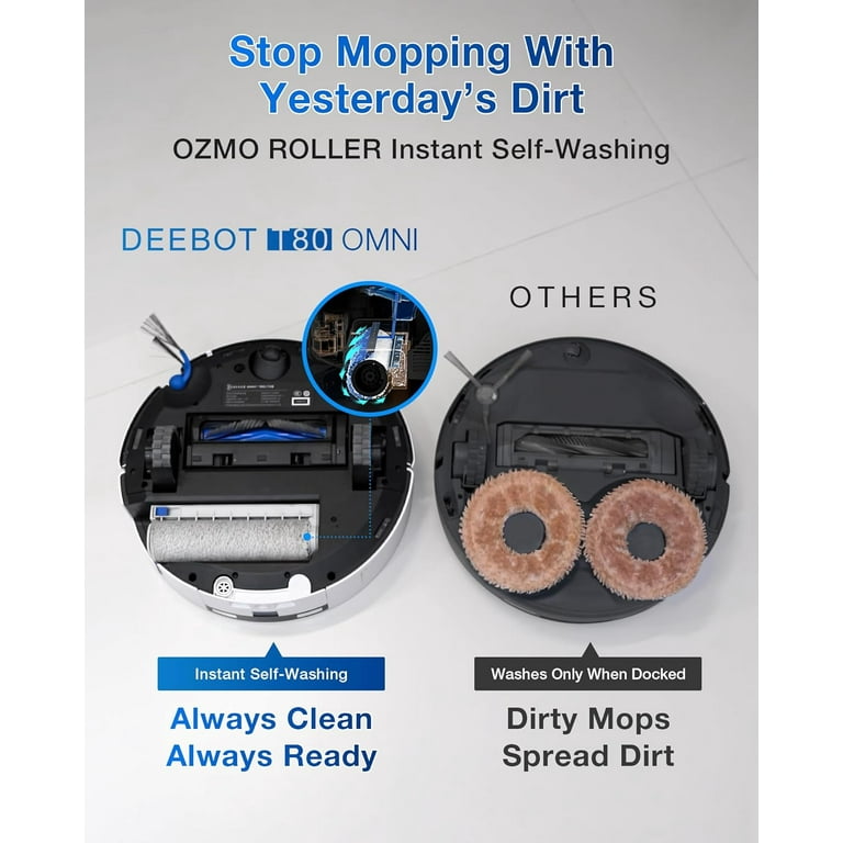 ECOVACS DEEBOT T80 Omni Robot Vacuum and Mop，18,000Pa Suction