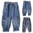 thumbnail image 5 of NIEWTR Boys Jeans Straight Wide Leg Denim Trousers Comfortable Playwear Spring Loose Casual Big Youth Kids Pants, 5 of 9