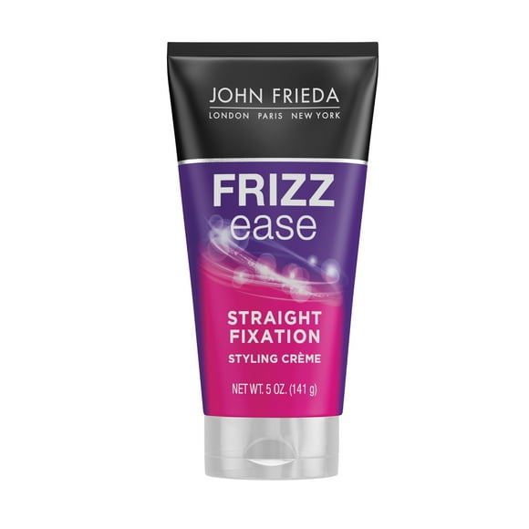 John Frieda Anti Frizz, Frizz Ease Straight Fixation Milk Protein + Almond Oil Styling Cream for Frizzy, Dry Hair, 5 fl oz
