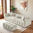 thumbnail image 4 of Phoenix Mid Century Modern Living Room Modular Sofa in Ivory Chenille, 4 of 7