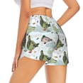 thumbnail image 4 of Picia Mallard Ducks Wild Birds Pattern Women's 2 in 1 Athletic Running Shorts High Waisted Workout Casual Gym Sweat Shorts with Comfy Liner Zipper Pockets-Large, 4 of 9