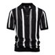 thumbnail image 1 of Ceisia Vertical Stripe Knit Top Men's Slim Fit Short Sleeve Casual Shirt Black XL Gifts, 1 of 6
