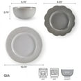thumbnail image 3 of Pfaltzgraff Gia 12 Piece Stoneware Dinnerware Set White, 3 of 5