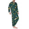thumbnail image 2 of Yiaed Camping Print Men’s Pajamas Set - Long Sleeve Button Down Sleep Shirt and Pajama Bottoms Sleepwear Set Mens Pjs Sets Men's Pajama Bottoms-Large, 2 of 7