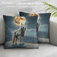 thumbnail image 3 of Orinice Wolf Snow Moon Graphic Decorative Cushion Throw Pillow Cover for Home Couch Living Room Bed Sofa Winter Aesthetic Decor 1PC 12x12in, 3 of 5