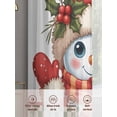 thumbnail image 6 of Christmas Snowman Sheer Curtains 54 Inch Length 2 Panels Set Window Treatments, Winter Snowflakes Green Buffalo Plaid Rod Pocket Semi Curtains for Living Room/Bedroom/Kitchen Décor, 104"W x 54"L, 6 of 7