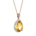 thumbnail image 2 of Galaxy Gold 14K Solid Rose Gold 16" Necklace with Natural Diamonds and a Pear-Shaped Citrine, 14"-24" Sizes, November Birthstone, Symbol of Warmth, 2 of 5