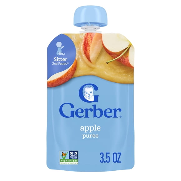 Bolsitas de Comida para Bebé Gerber Puré de Manzana 100 ml Paquete de 12