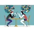 thumbnail image 2 of Millennial Couple Networking Wall Mural Wallmonkeys Peel and Stick Business Graphics (12 in W x 8 in H) WM502703, 2 of 4