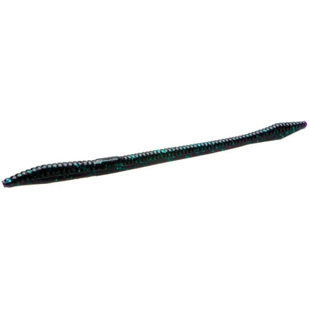 Zoom Trick Worm Freshwater Bass Fishing Soft Bait, June Bug, 6 1/2", 20-pack