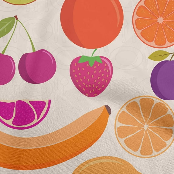 oneOone Cotton Jersey Light Peach Fabric Fruits Craft Projects Decor Fabric Printed By The Yard 58 Inch Wide