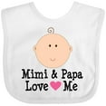 thumbnail image 3 of Inktastic Mimi and Papa Love Me Baby Girl Girls Baby Bib, 3 of 4