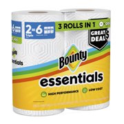 Bounty Essentials Paper Towels Select-A-Size, 2 Triple Rolls, White, 162 Sheets Per Roll