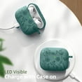 thumbnail image 6 of Comvin Flower Engraved Case for AirPods Pro Case 2nd 1st Generation Case/AirPod Pro Case Cover, Cute Soft Silicone Skin Full Protective Cover for Apple Airpods Pro 2 Case, PineGreen, 6 of 8