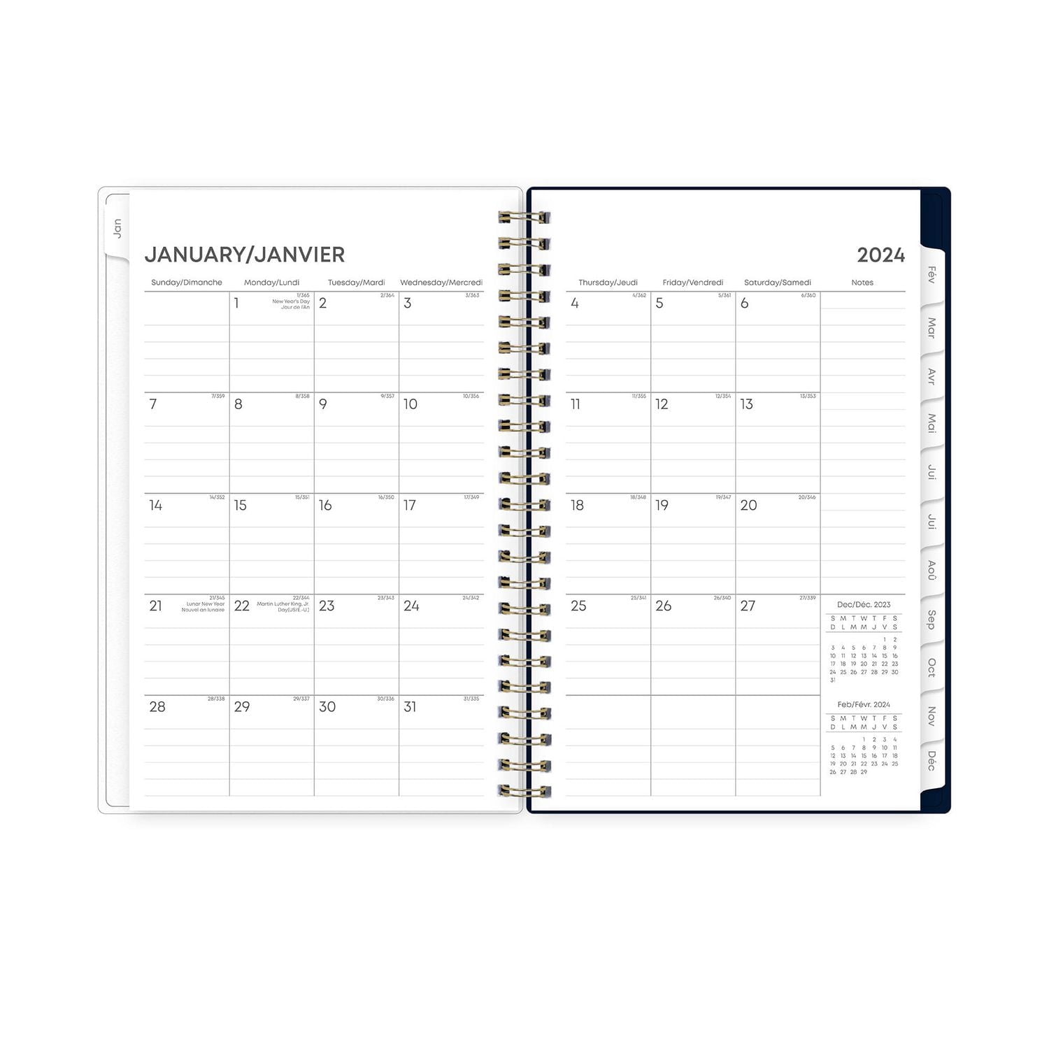 2024 Weekly Monthly Planner, 5x8, Blue Sky, Tiana