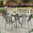thumbnail image 1 of AECOJOY 5-Piece Patio Metal Dining Set with Round Table Dark Grey 4-Persons, 1 of 8