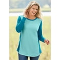 thumbnail image 6 of Woman Within Plus Size Colorblock Scoopneck Thermal Sweatshirt, 6 of 6