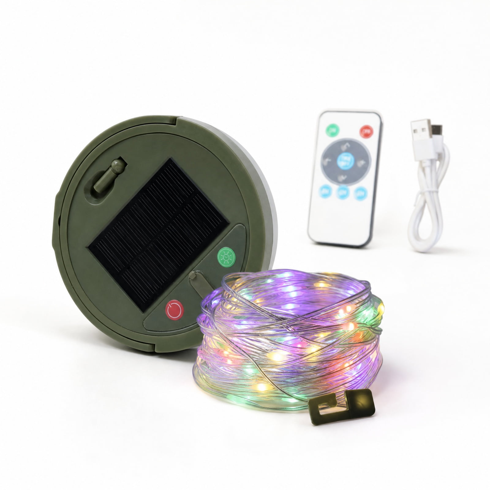 Solar Camping String Lights Retractable 10M LED Fairy Lights with Remote Type-C Rechargeable & Solar Powered Waterproof Portable Tent Lantern for Outdoor Garden Patio Party Decor
