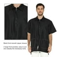 thumbnail image 3 of Barber Jacket for Men, Hair Stylist Grooming Smock Vest Shirt, Black, 3 of 7