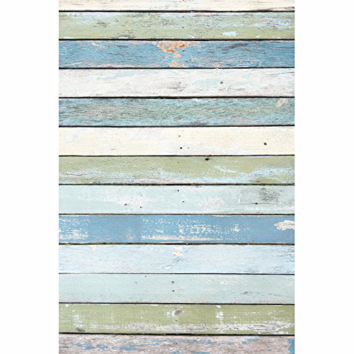 KonPon 3x5ft Silk Cloth Vintage Colourful Planks Photography Backdrop For Newborn Background KP-076 