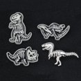 thumbnail image 3 of Juego de 4 broches esmaltados con forma de dinosaurio de dibujos animados, broches con diseño de animales, accesorios para mochilas, insignias, sombreros, bolsos, regalo para mujeres, niñas y niños, 3 of 5