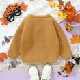 thumbnail image 6 of qiiinnHk Baby Boy Girl Halloween Outfit Toddler Pumpkin Embroidery Sweater Warm Knit Sweatshirt Fall Winter Clothes Khaki,18-24 Months, 6 of 7