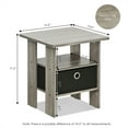 thumbnail image 4 of Furinno 2 Petite End Table Bedroom Night Stand - Set of Two, Gray/Black, 4 of 8