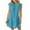 Blue, variant on Dresses For Women Sevevn Women Fashion Solid Color Fold Short Sleeve Round-Neck Dress