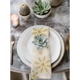 thumbnail image 2 of Christmas Yellow Snowflake Cloth Napkins Set of 6 Reusable Dinner Napkins, Winter Xmas Retro Beige Cocktail Napkin Washable Table Napkins for Wedding/Holiday Party/Baby Shower 20"x20", 2 of 7