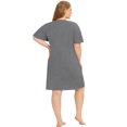thumbnail image 4 of Women's Short Sleeve Nightgowns Lace Stitching Nightdress Large Size Sleepshirts Household Solid Color Summer Pajamas Dress Plus Size,Gray XL-4XL, 4 of 6