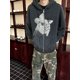 thumbnail image 2 of Nueva sudadera con capucha de algodón puro con cremallera y retazos informales holgados de estilo callejero con estampado de retrato de cara de cerdo ERD de alta calidad, 2 of 5