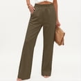 thumbnail image 7 of VBVC Women's Wide Leg Stretchy Sweatpants , Casual Elastic Waist Pants For Women, Ladies' Loose Fit Soft Trousers with Pockets, Army Green , S-2XL, 7 of 7