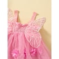 thumbnail image 5 of Bagilaanoe Toddler Baby Girl Party Dress Flower Sleeveless A-line Princess Dresses 6M 12M 18M 24M 3T 4T Kid Patchwork Tulle Skirt with Wings, 5 of 9