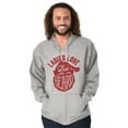 thumbnail image 3 of Xmas Ladies Love The Beard Santa Men's Big & Tall Graphic Zip Up Hoodie Brisco Brands 2X, 3 of 5