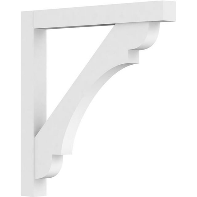 Ekena Millwork BKTP03X36X36OLY05 Standard Olympic Architectural Grade PVC Bracket with Block Ends - 3 x 36 x 36 in.