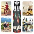 thumbnail image 7 of Yayeee 20oz Insulated Water Bottle Double Wall Stainless Steel with Flip Straw Lid, Black Christmas Light, 7 of 7
